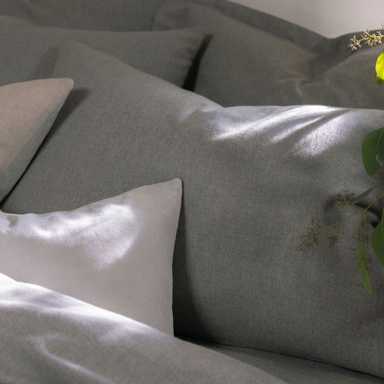 Flannel Marl Pillowcase, Set of Two