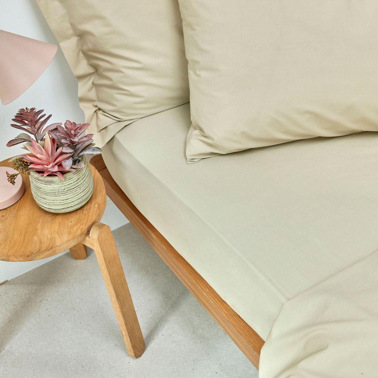 200 Thread Count Organic Percale Fitted Sheet Hazelnut