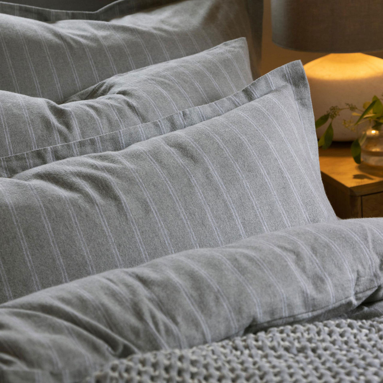 Flannel Striped Duvet Set