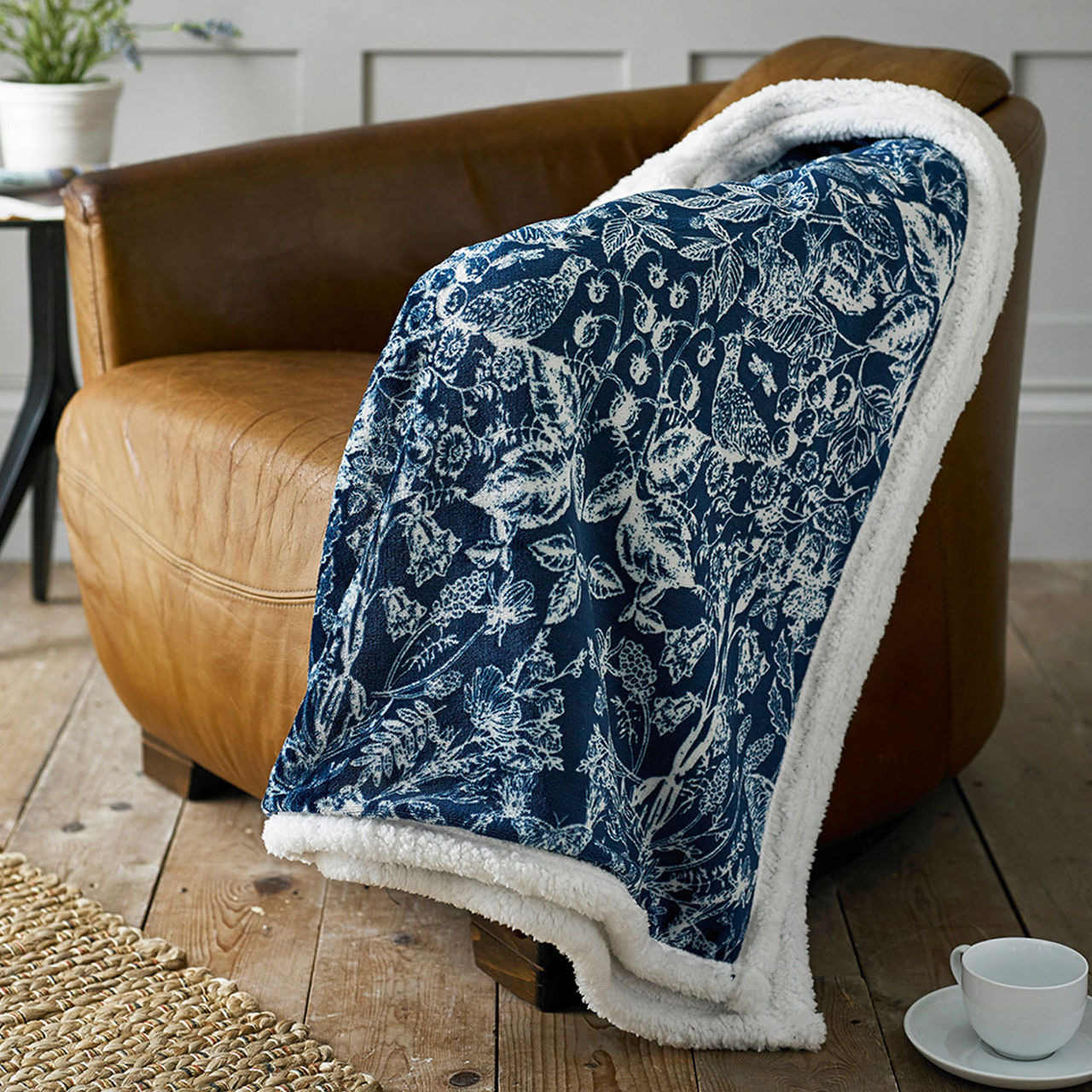 Secret Garden Throw Blue
