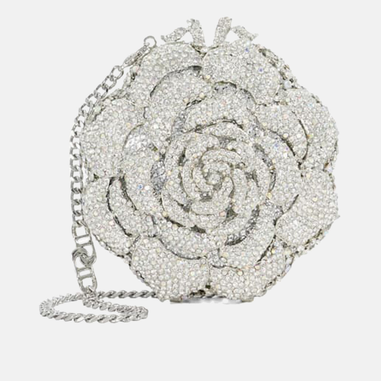 Bling Floral Diamante Embellished Clutch