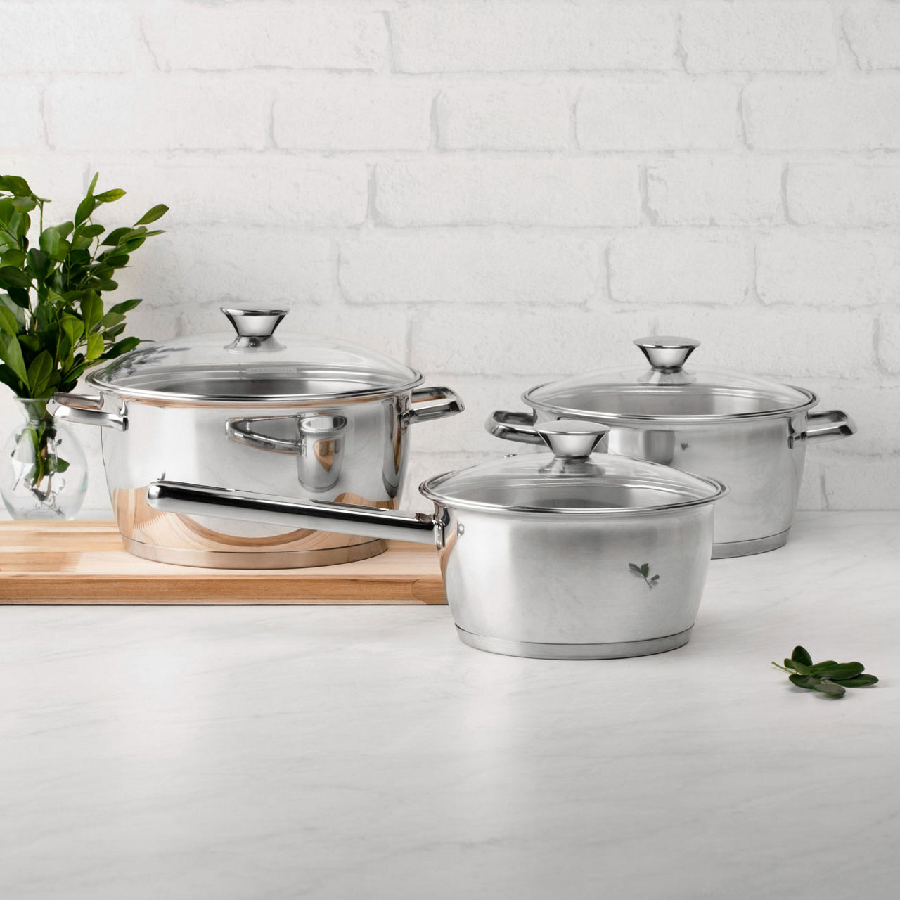 Three-Piece Stainless Steel Cookware Set