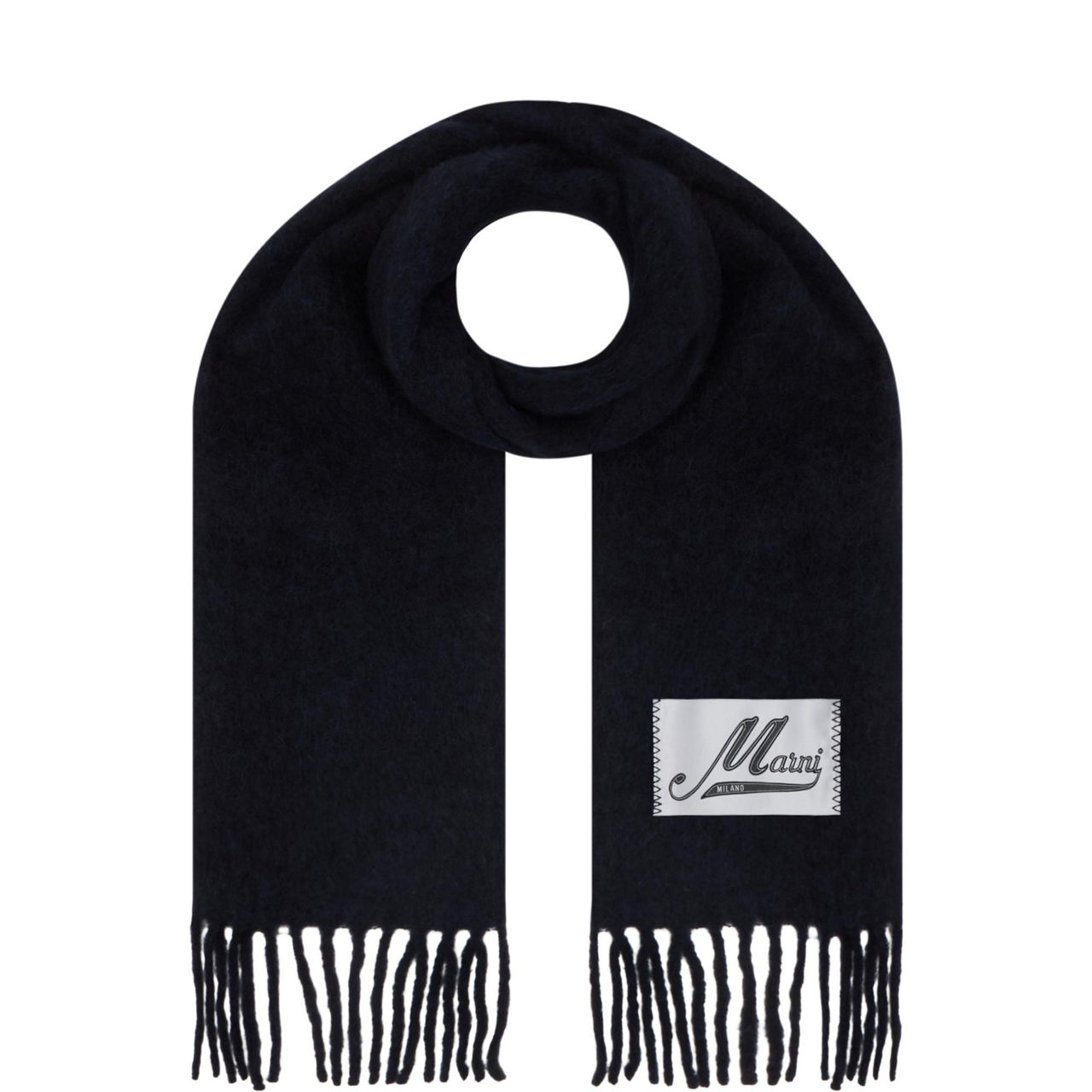 Logo Fringed Wrap Scarf