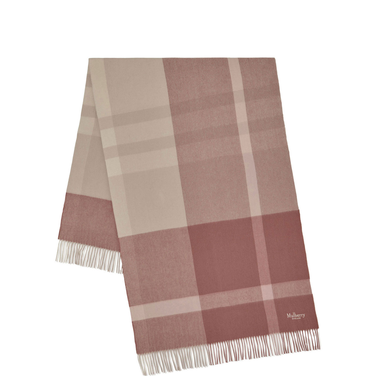 Large Check Wool Wrap Scarf