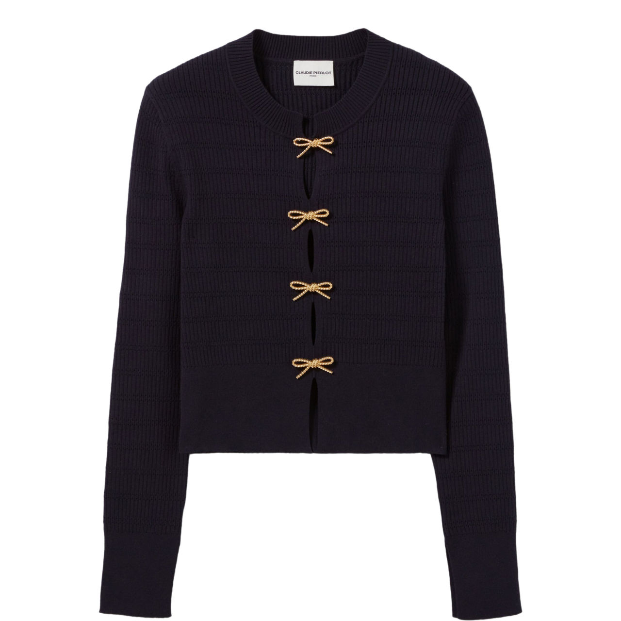 Fine-Knit Bow Sweater