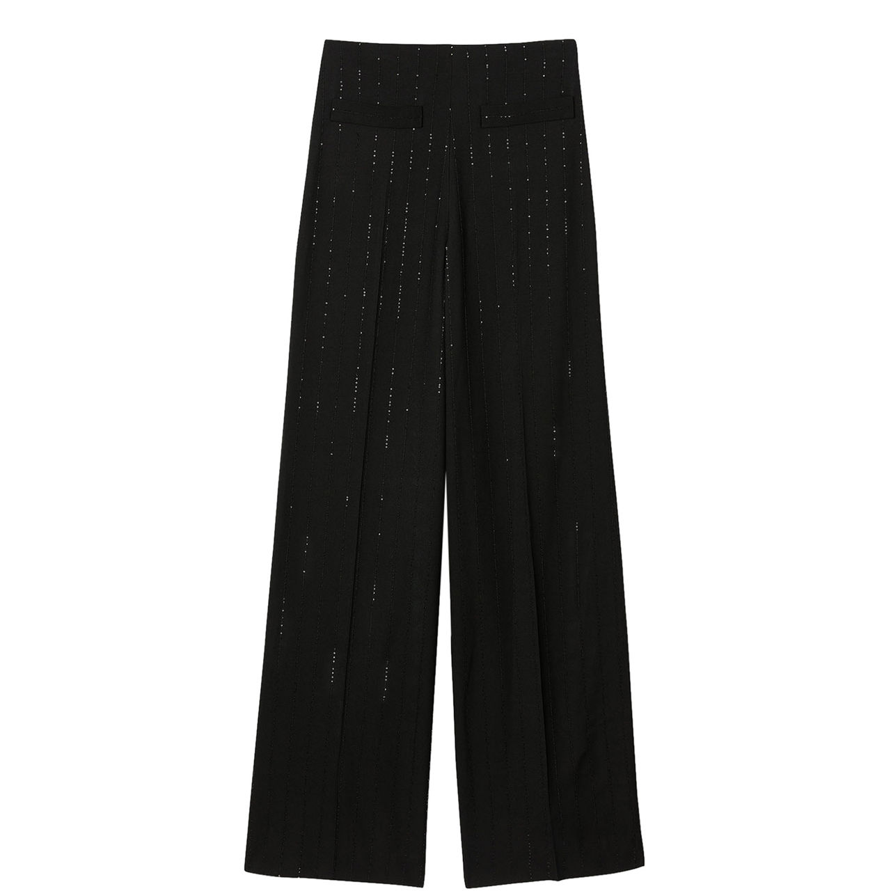Sequinned High-Rise Straight Leg Trousers