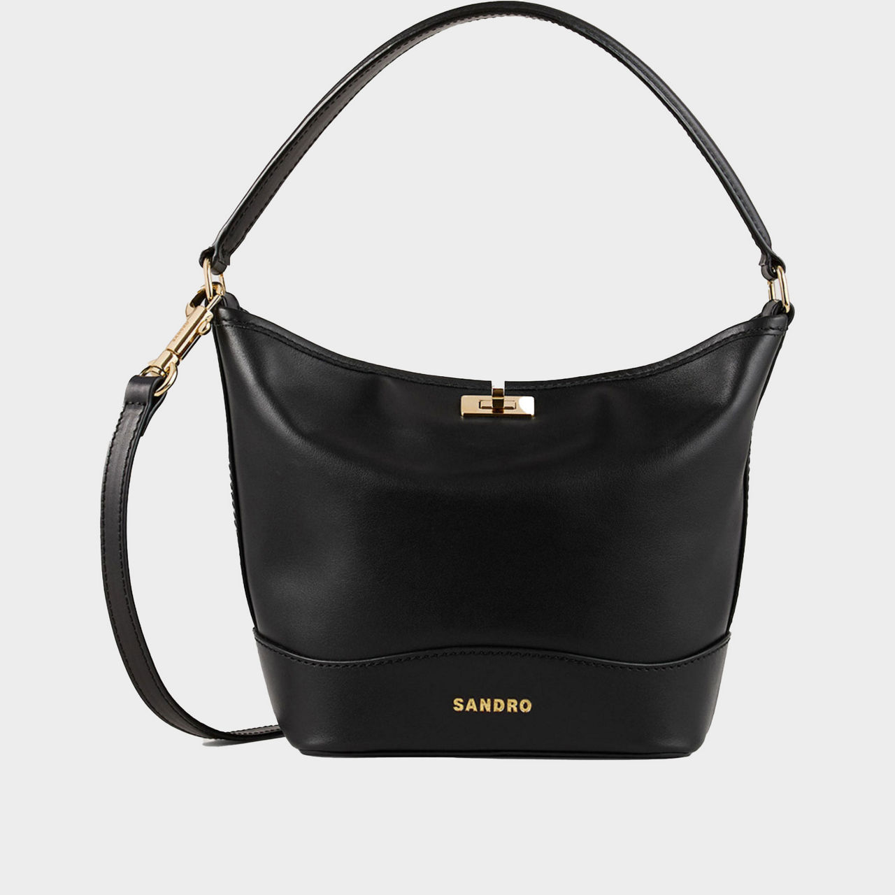 Leather Logo Bucket Bag