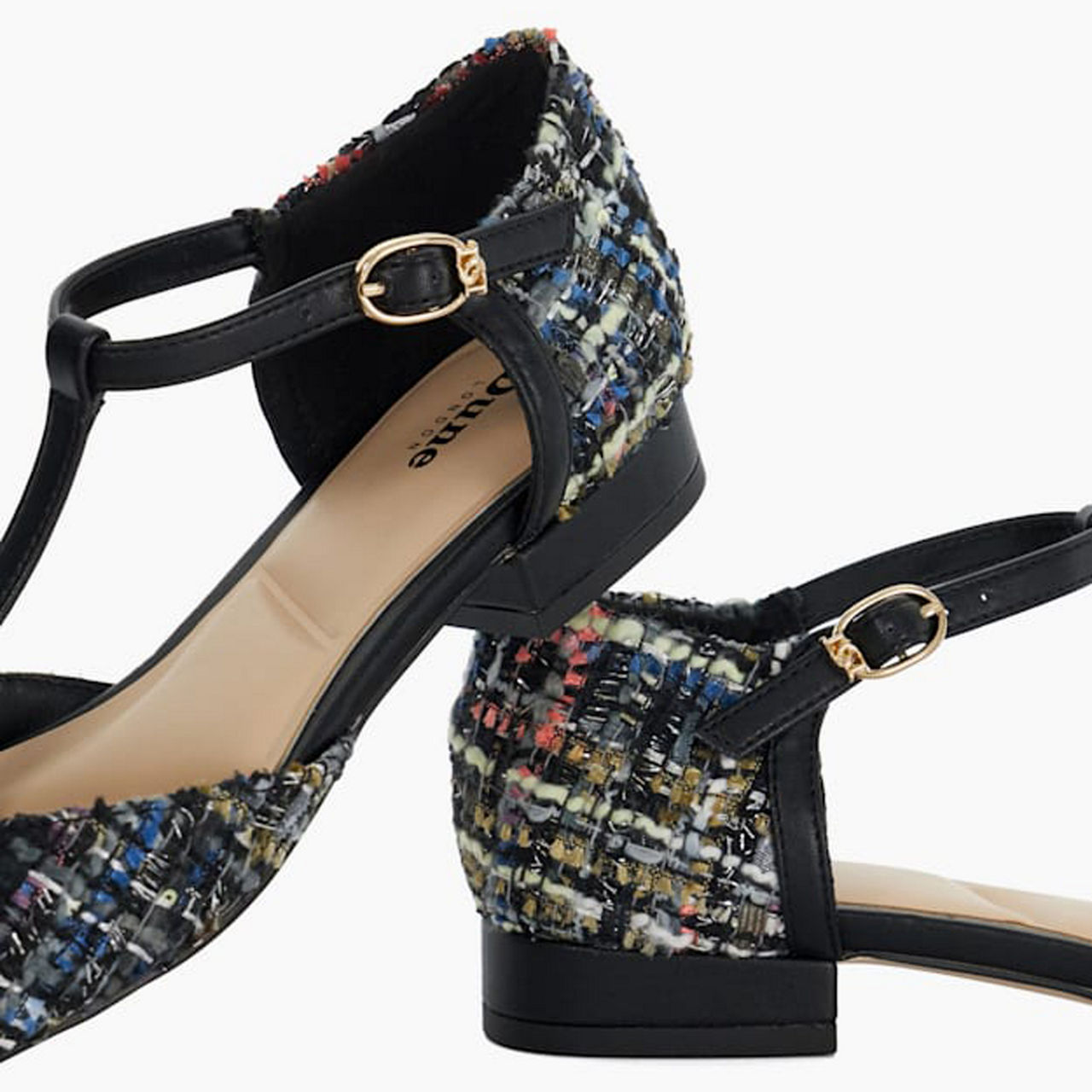 Dune Flat T Bar Shoes Womens Dune London Heya Patent T-Bar Open