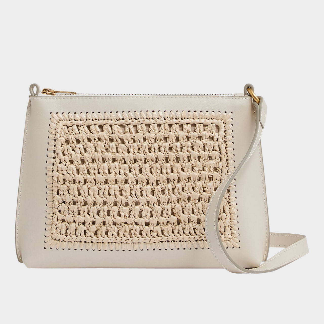Bernice Raffia Leather Crossbody Bag