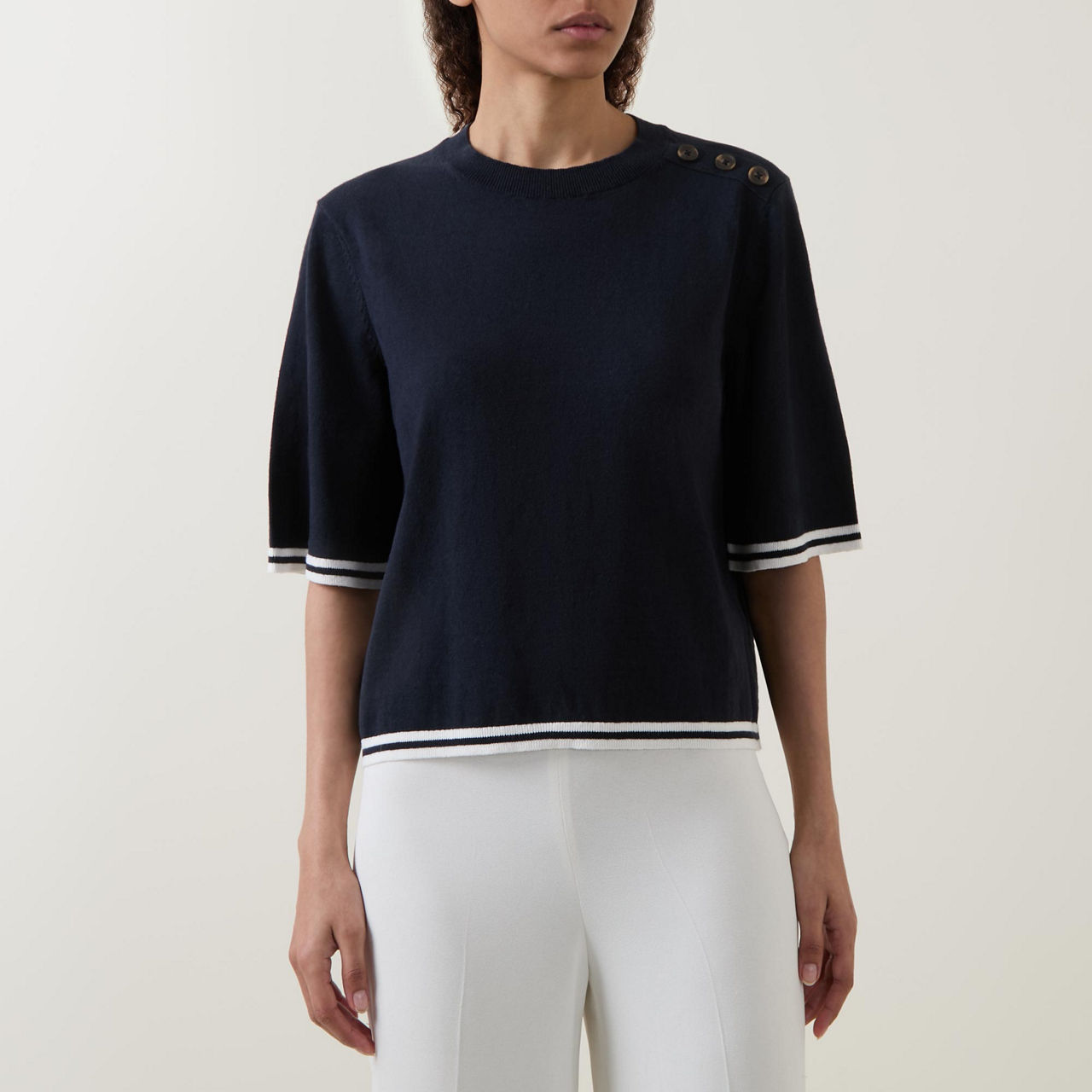 Genevieve Button Knit Top Genevieve Button Knit Top