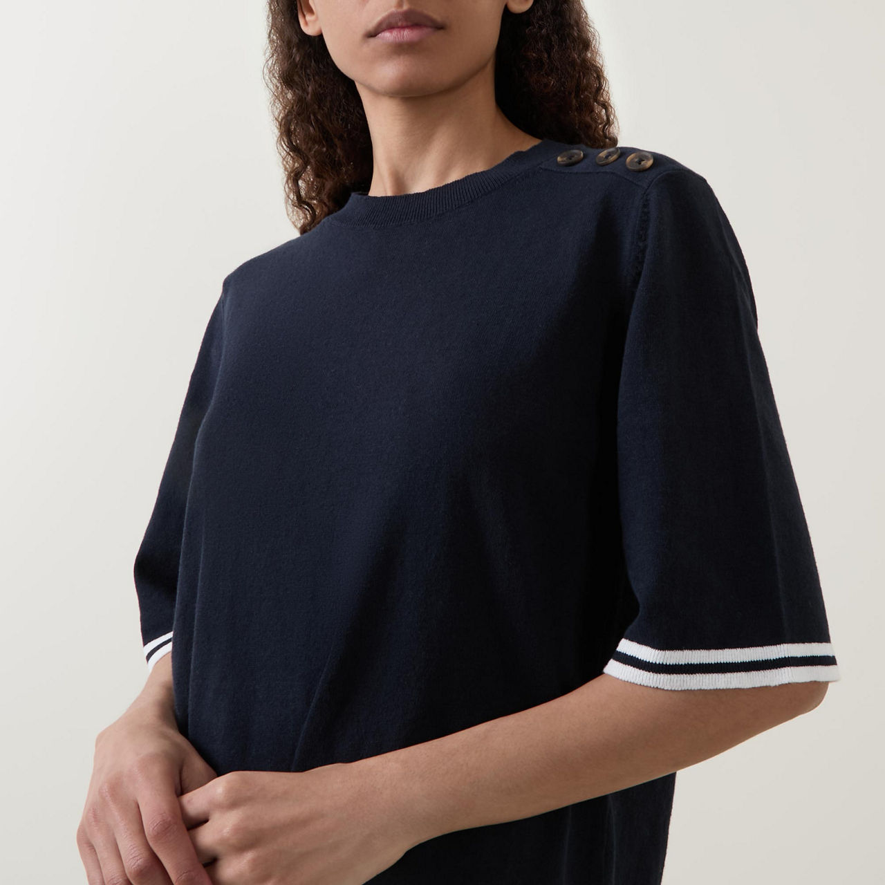 Genevieve Button Knit Top Genevieve Button Knit Top
