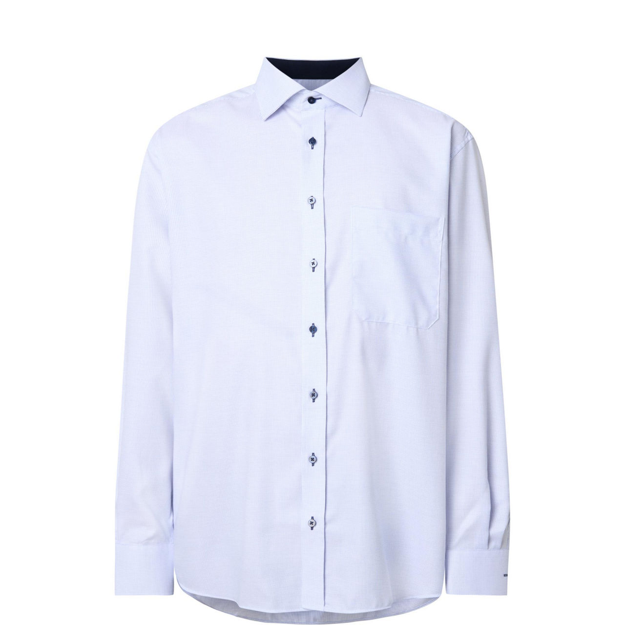 Micro-Check Single-Cuff Formal Shirt