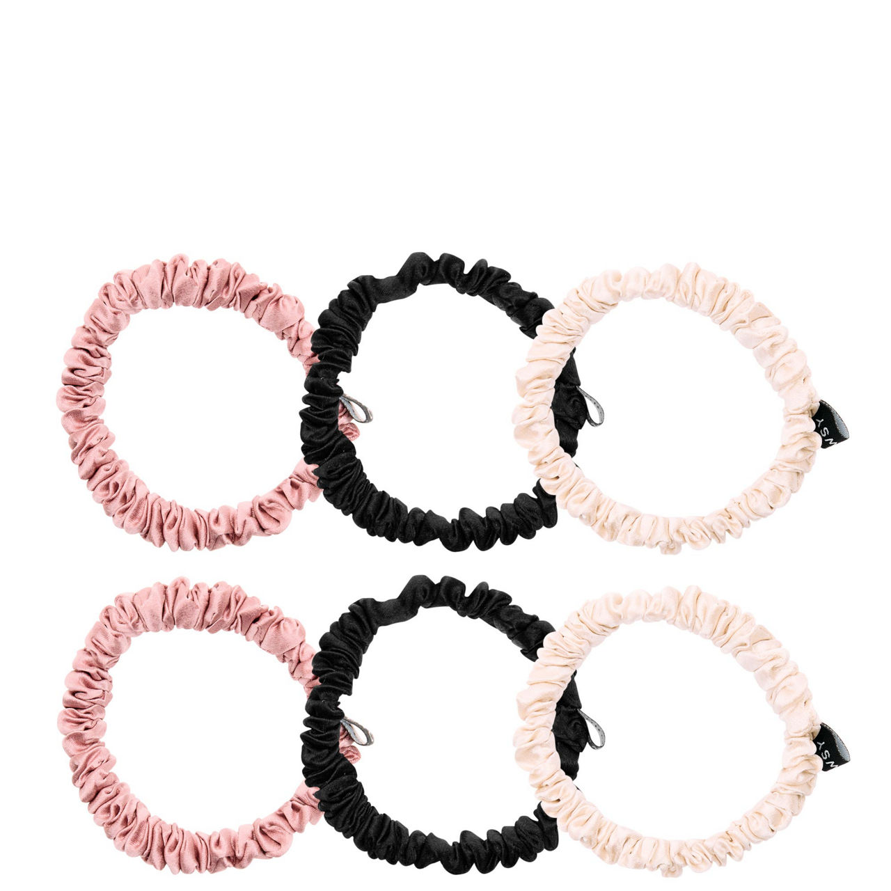 Six-Pack Skinny Silk Scrunchies