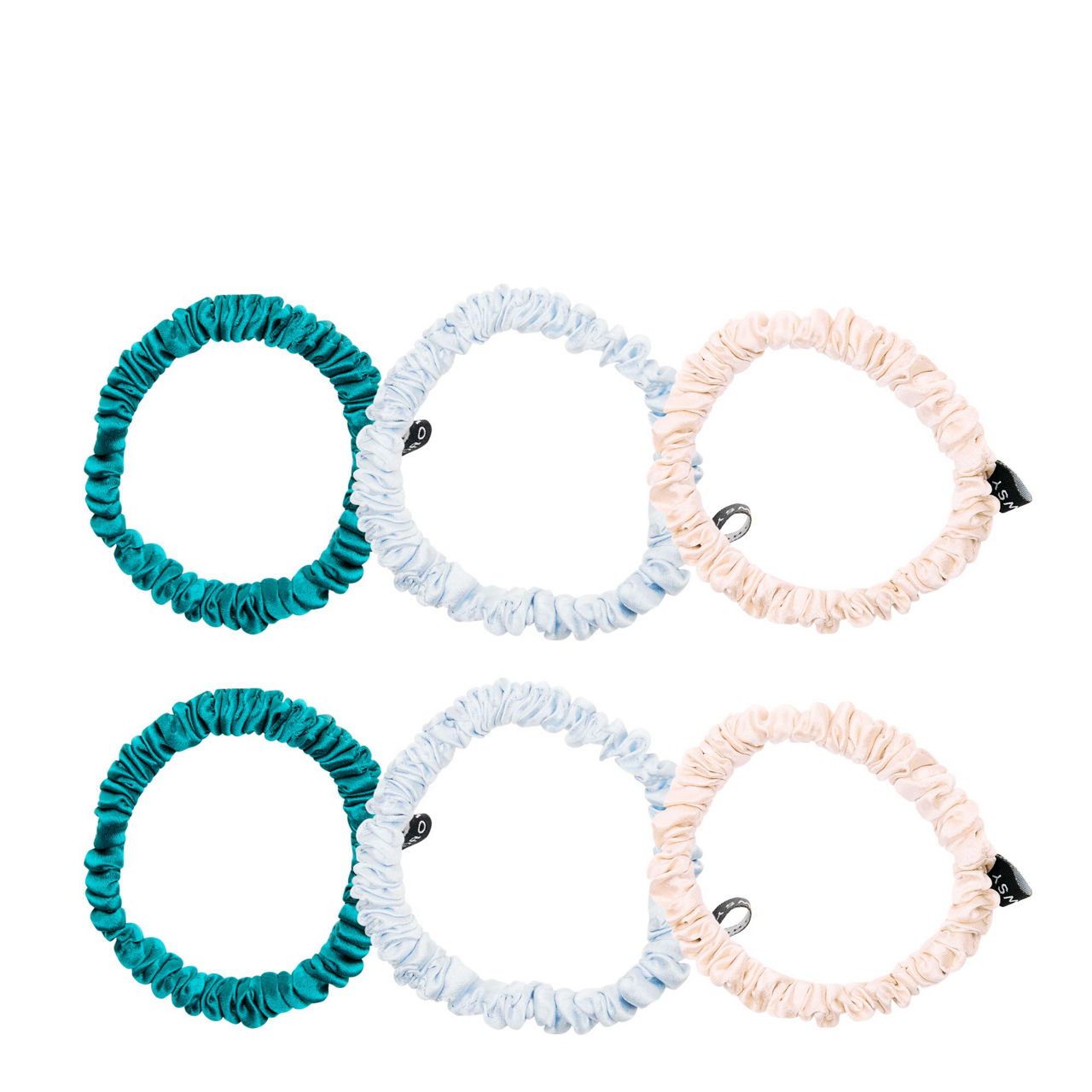 Six-Pack Skinny Silk Scrunchies