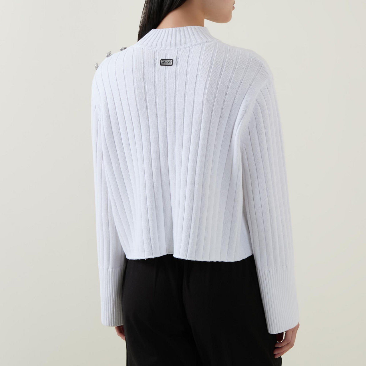 Button-Detail Cropped Sweater Button-Detail Cropped Sweater