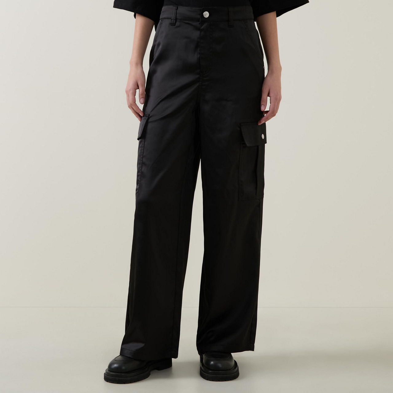 Kaylee Satin Cargo Trousers Kaylee Satin Cargo Trousers