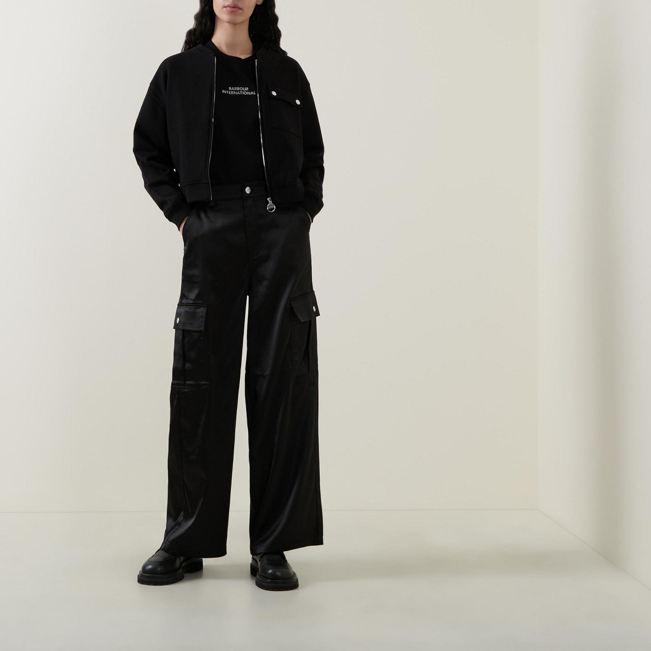 Kaylee Satin Cargo Trousers Kaylee Satin Cargo Trousers