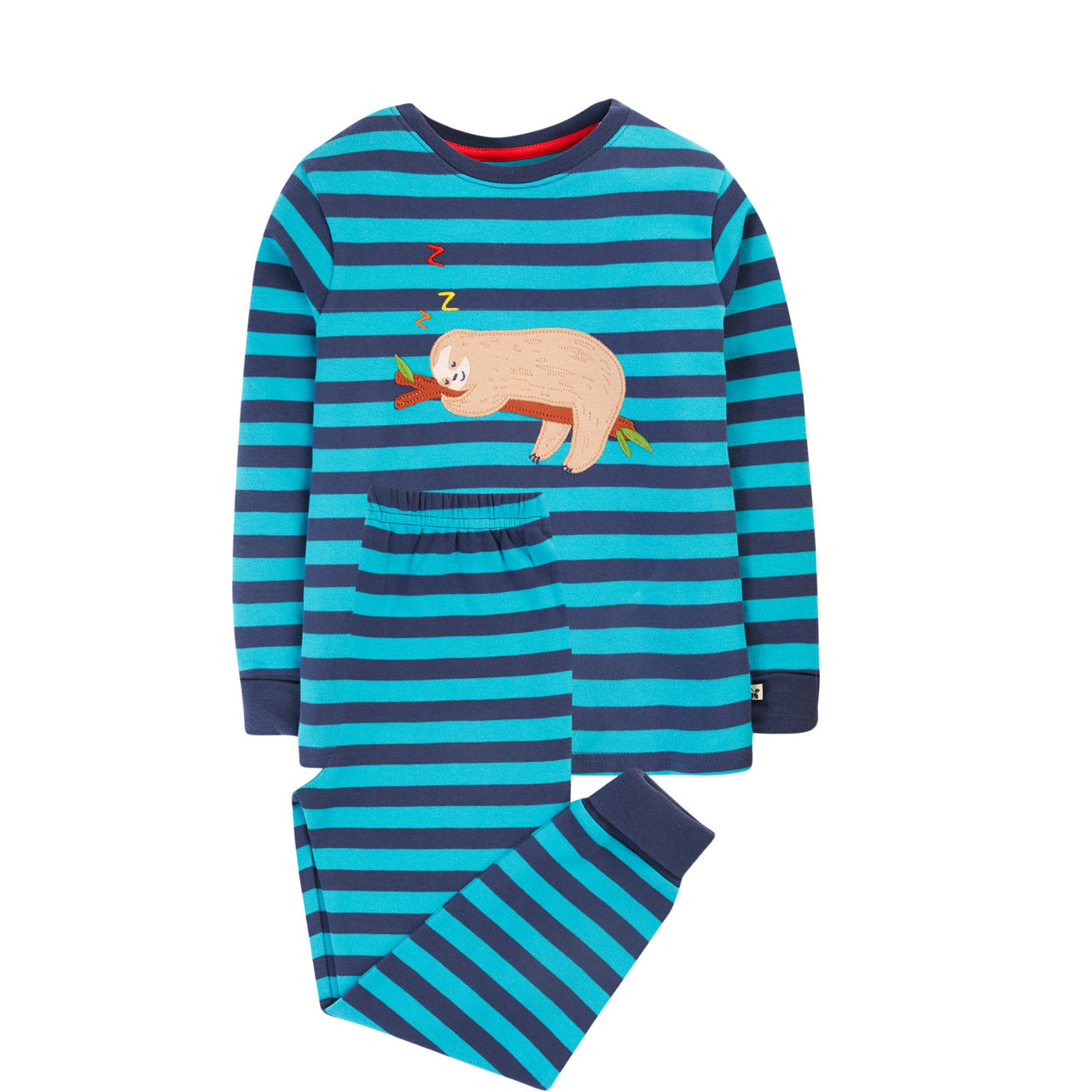 Two-Piece Lunar Striped Sloth Pyjama Set