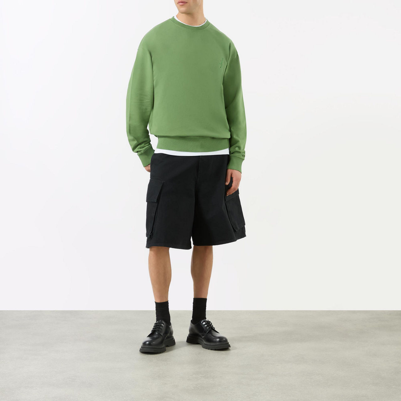 ★J W ANDERSON★ Anchor embroidery back print sweatshirt lig JW Anderson Anchor Embroidery Back Print Sweatshirt - Grey