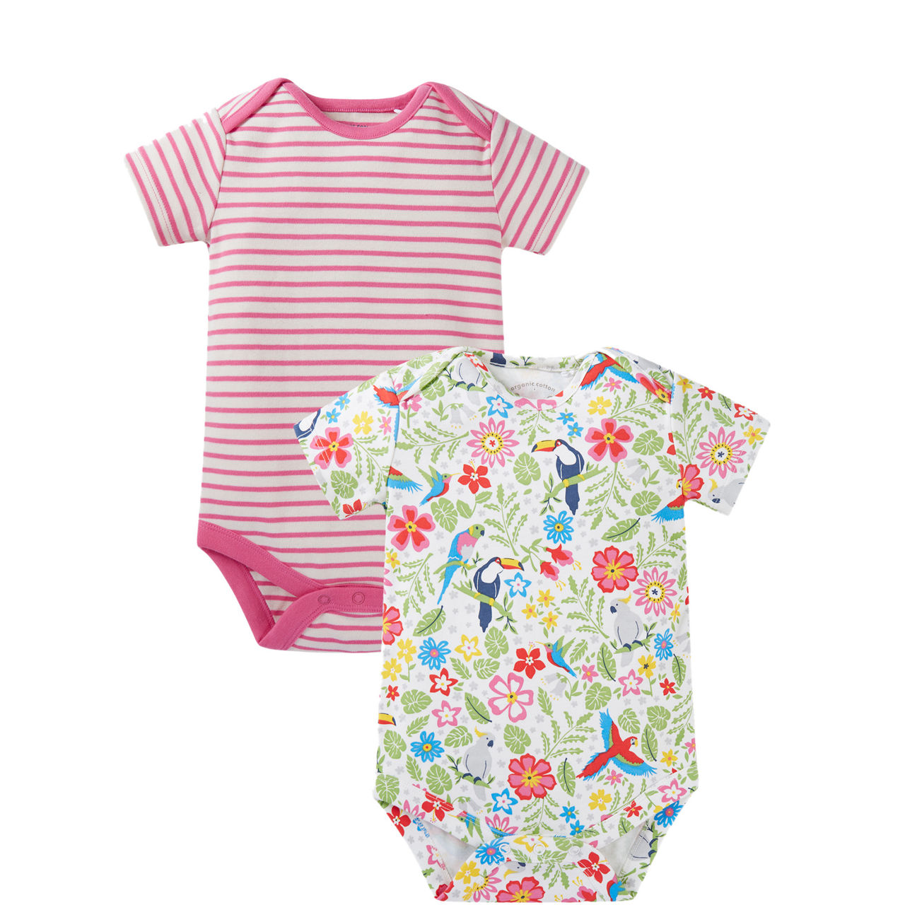 Two-Piece Floral Stripe Bodysuit Set