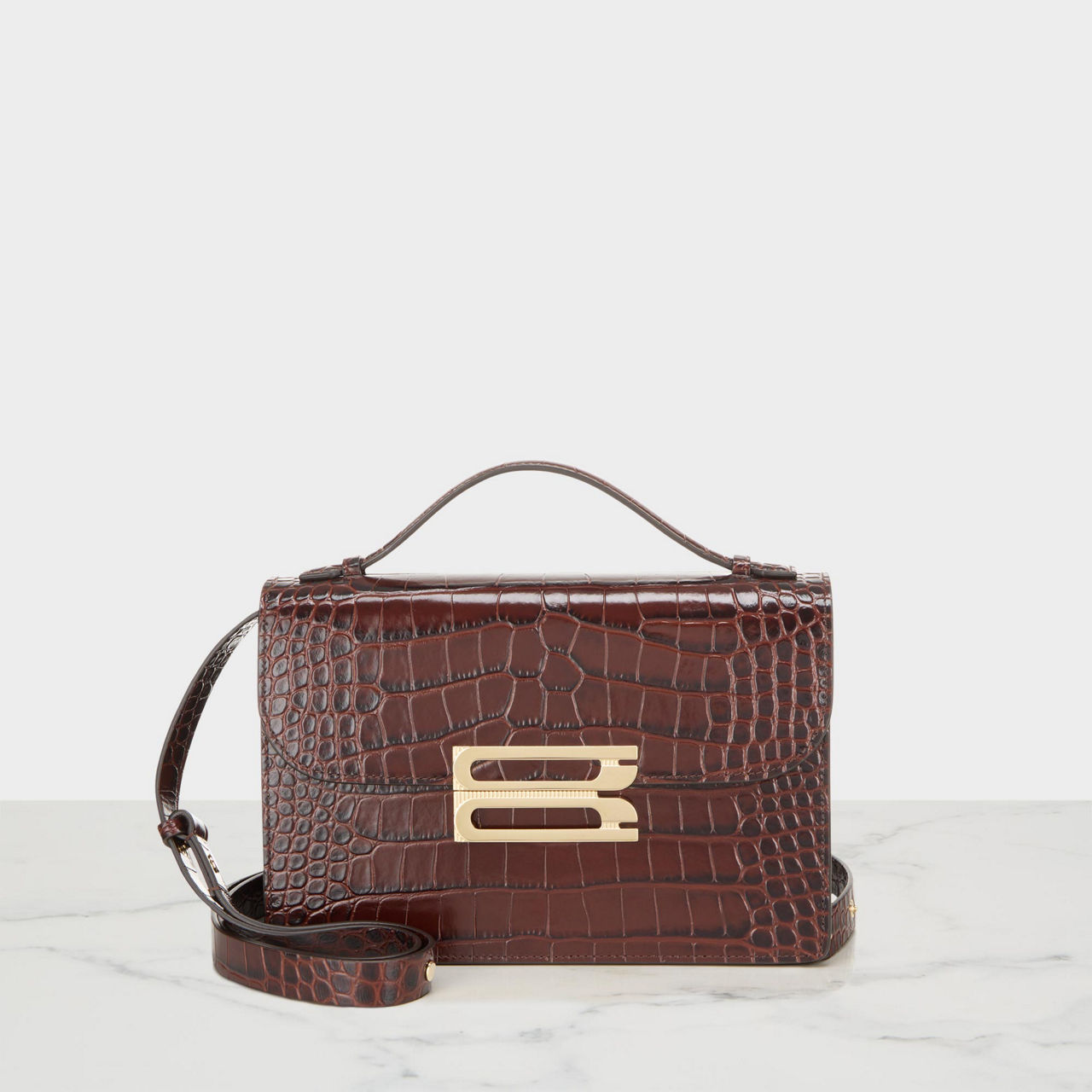 Dorian Croc Shoulder Bag