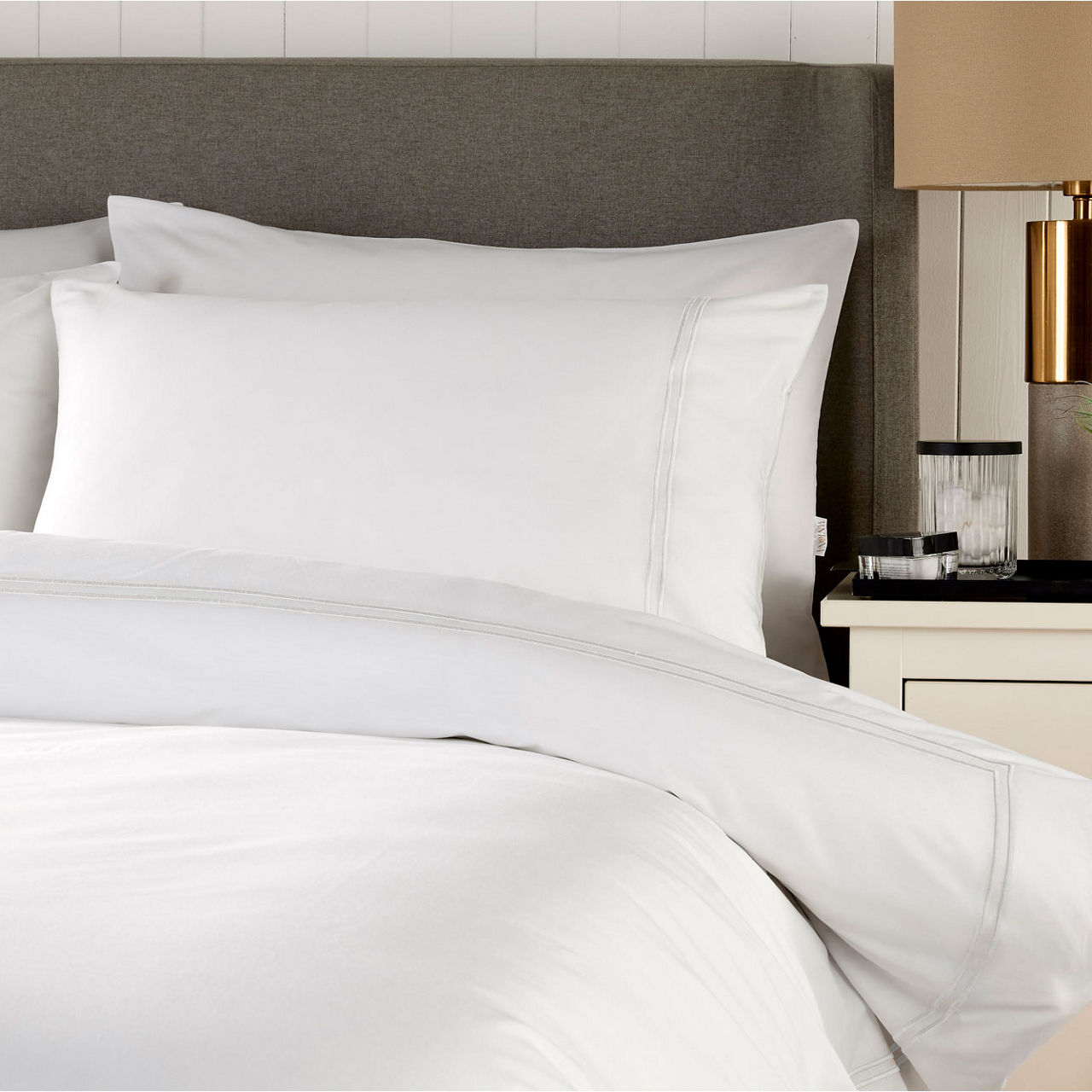 Beretta Double Stitch Duvet Set White