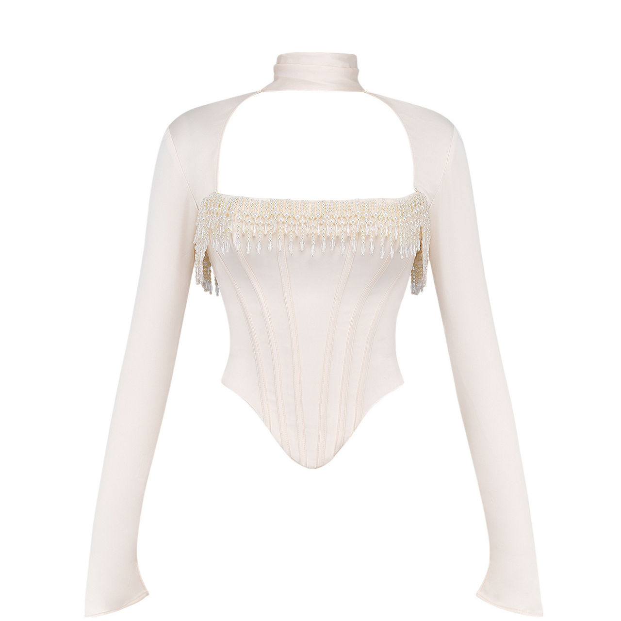 Aubrie Embellished Corset Shrug Top