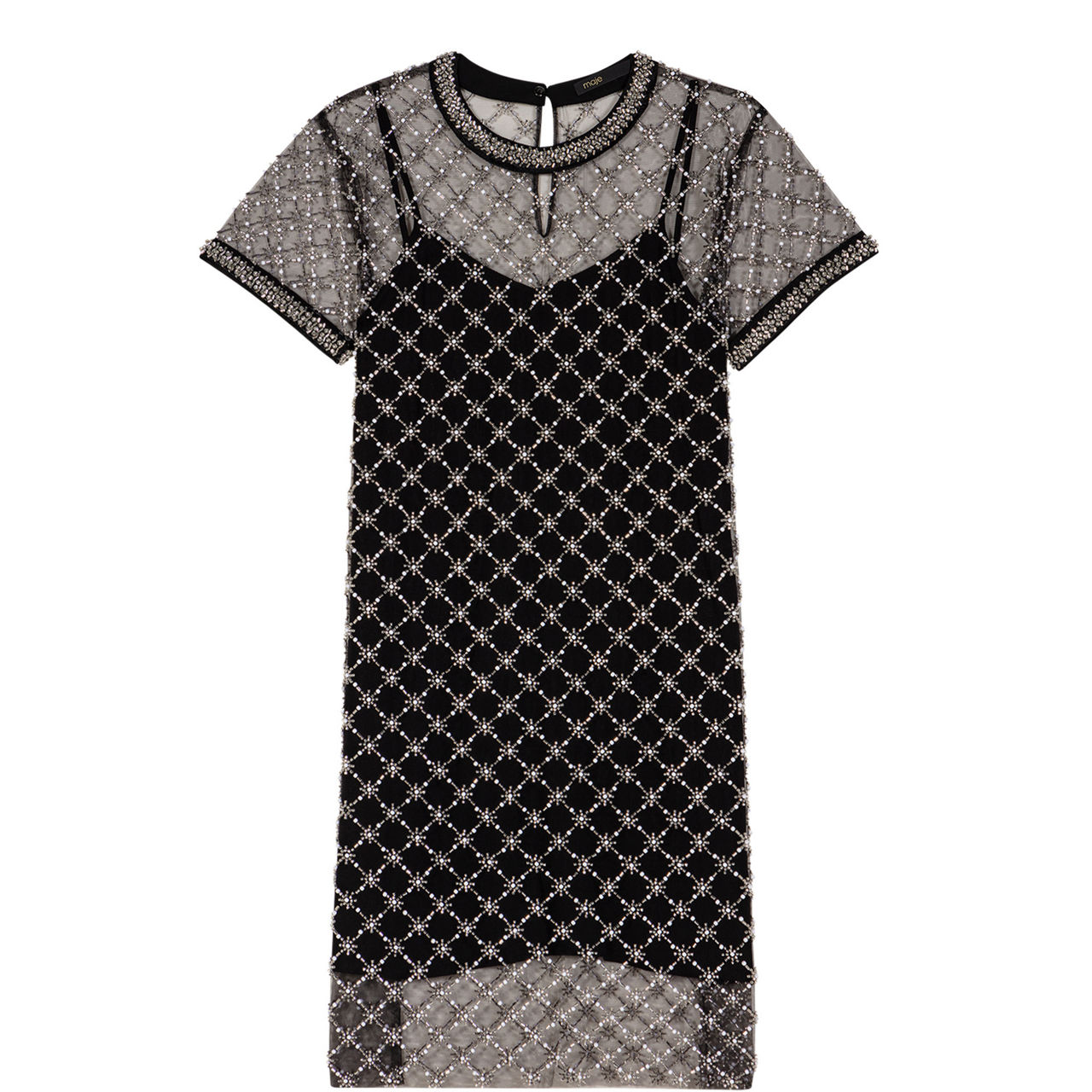 Embellished Diamond Mini Dress