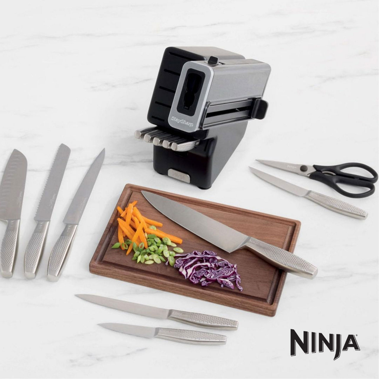 StaySharp Knife Block With Intergrated Sharpener 14 Piece Set StaySharp Knife Block With Intergrated Sharpener 14 Piece Set