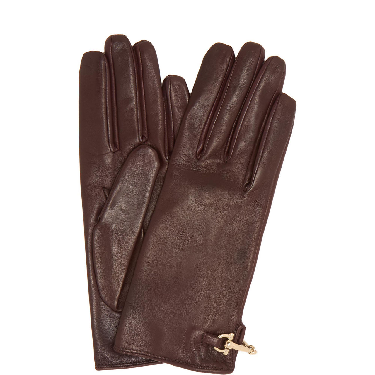 Isabella Horse-Bit Cashmere-Lined Leather Gloves