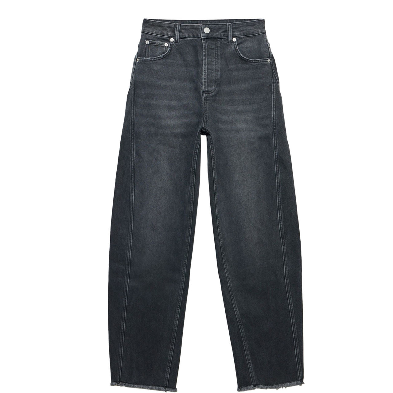 Washed Tapered Barrel Jeans