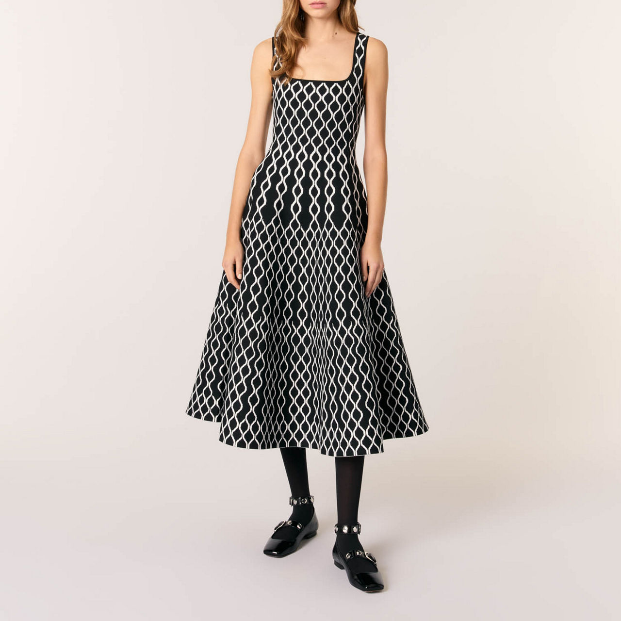 Jacquard Knit Printed Dress Jacquard Knit Printed Dress