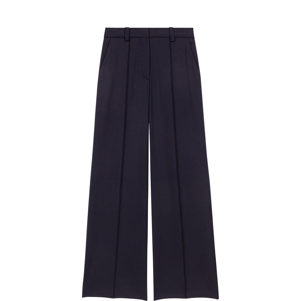 Pintuck Mid-Rise Straight Leg Trousers