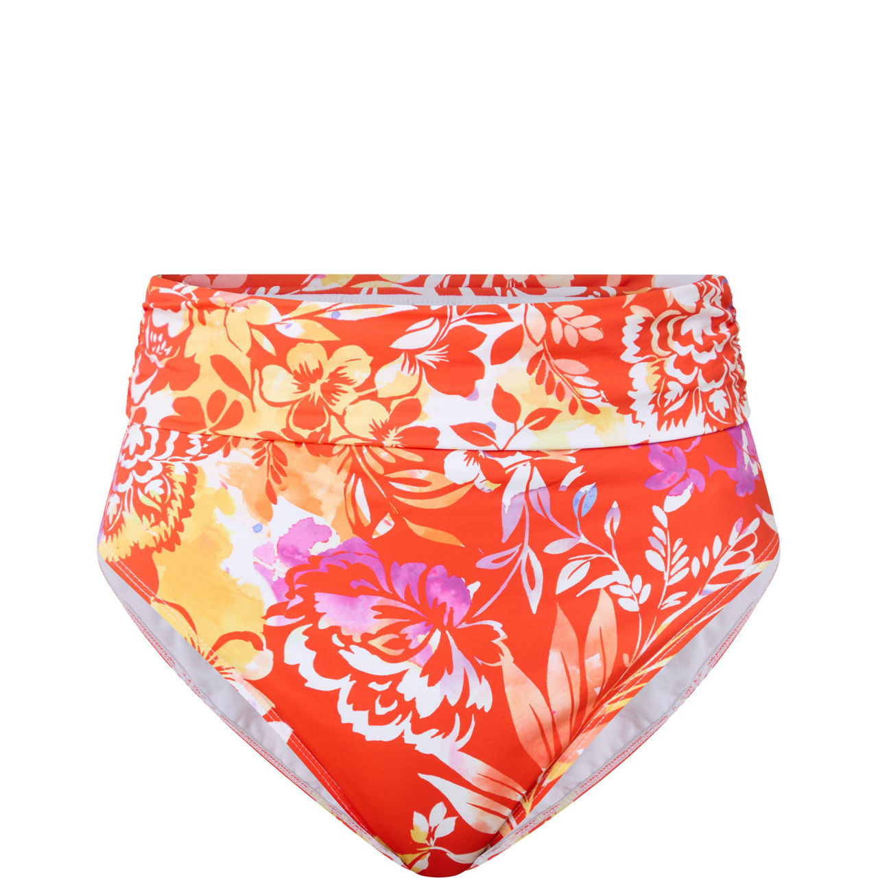 Border Pareo High-Rise Floral Bikini Bottoms