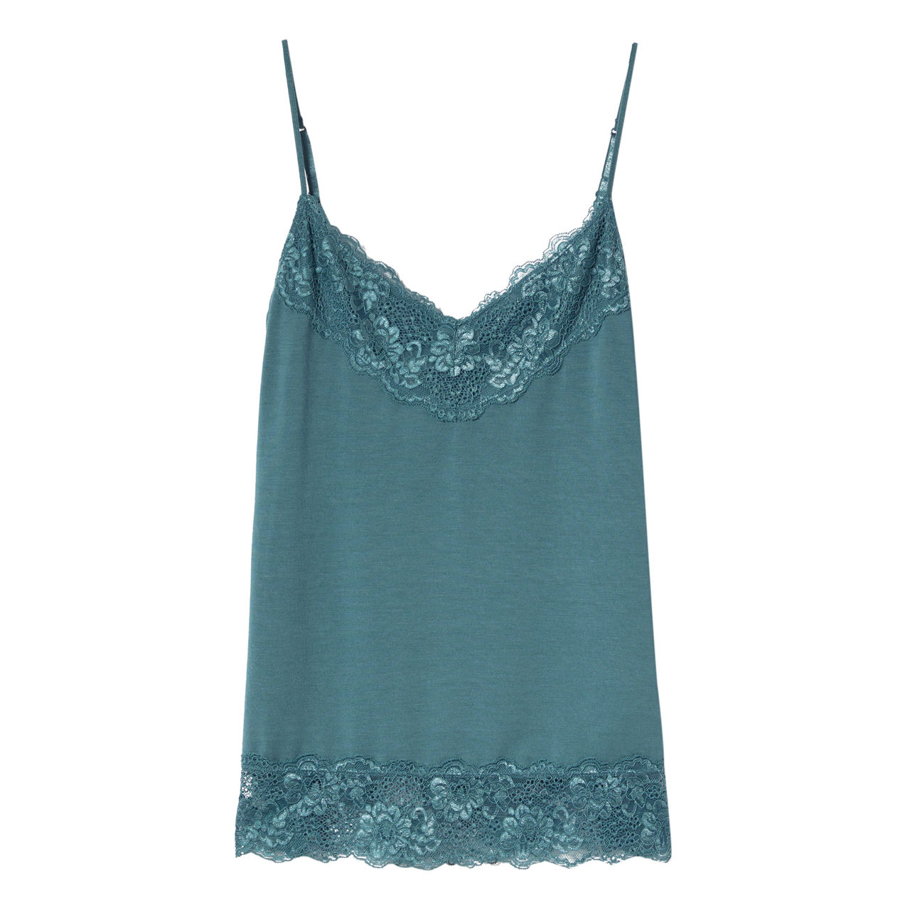 JIGSAW Lace-Trim Cami Deep Water