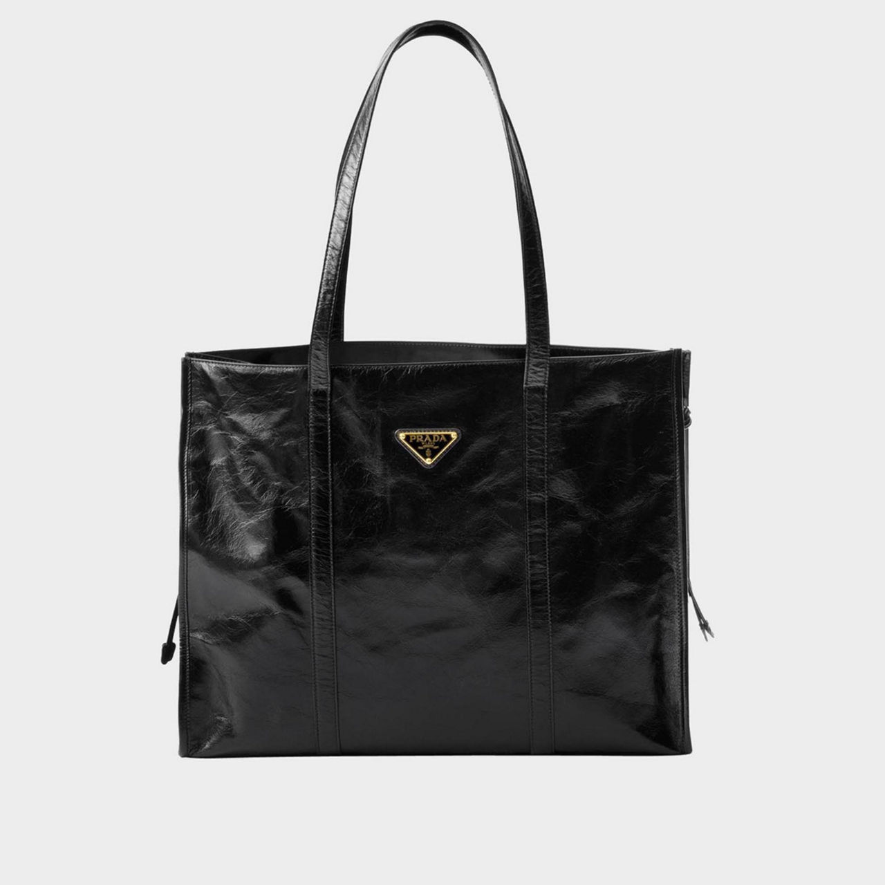 ハンドバッグ PRADA | Leather tote reverse stitching 25*21.5*14cm 1BG335 White/Black Small leather tote bag | PRADA