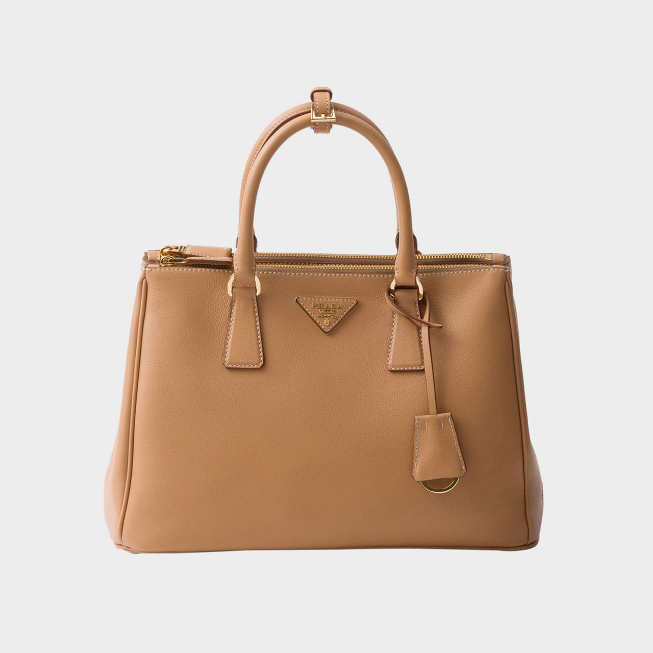 ハンドバッグ PRADA | Leather tote reverse stitching 25*21.5*14cm 1BG335 Clay Gray Small leather tote bag | PRADA