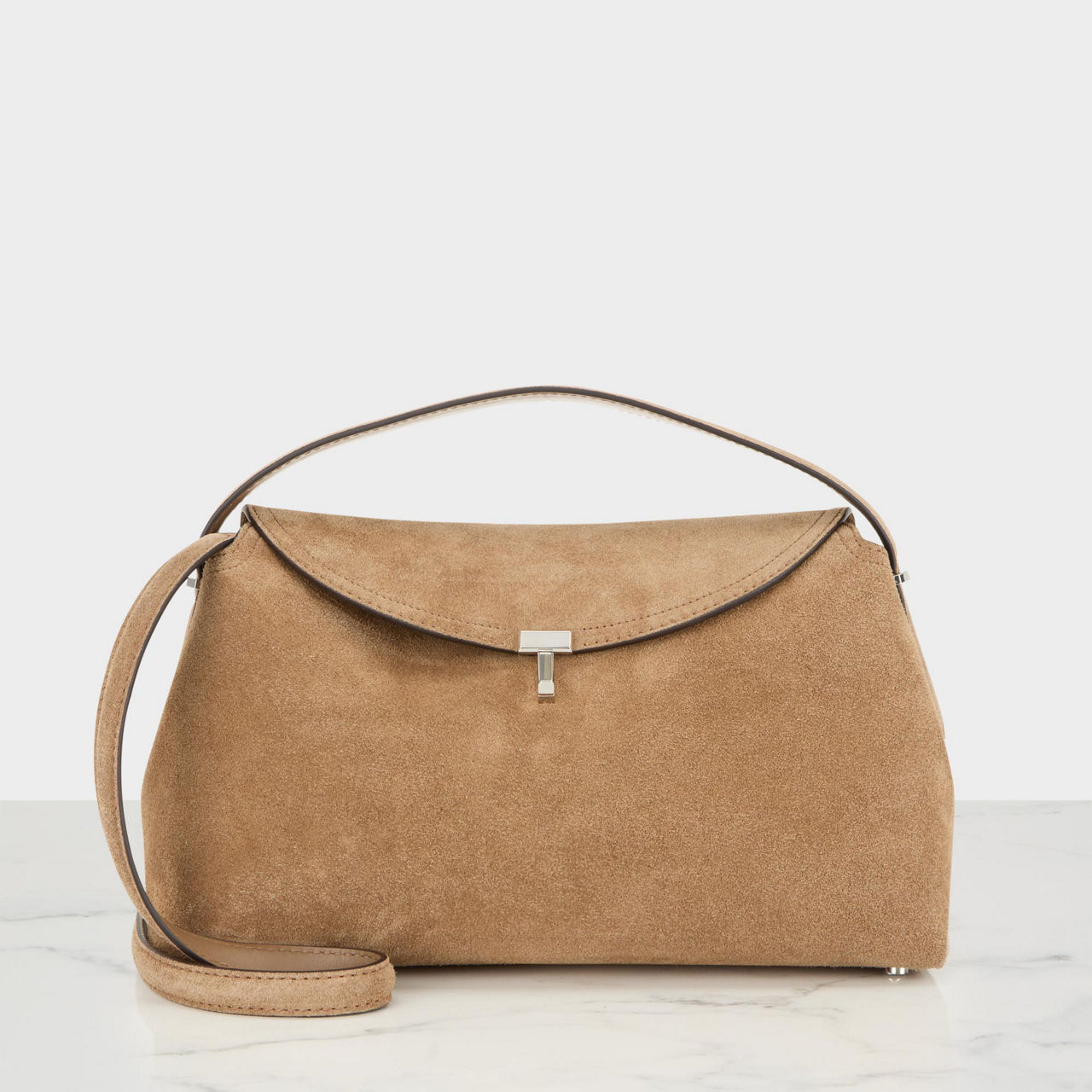 T-Lock Suede Shoulder Bag