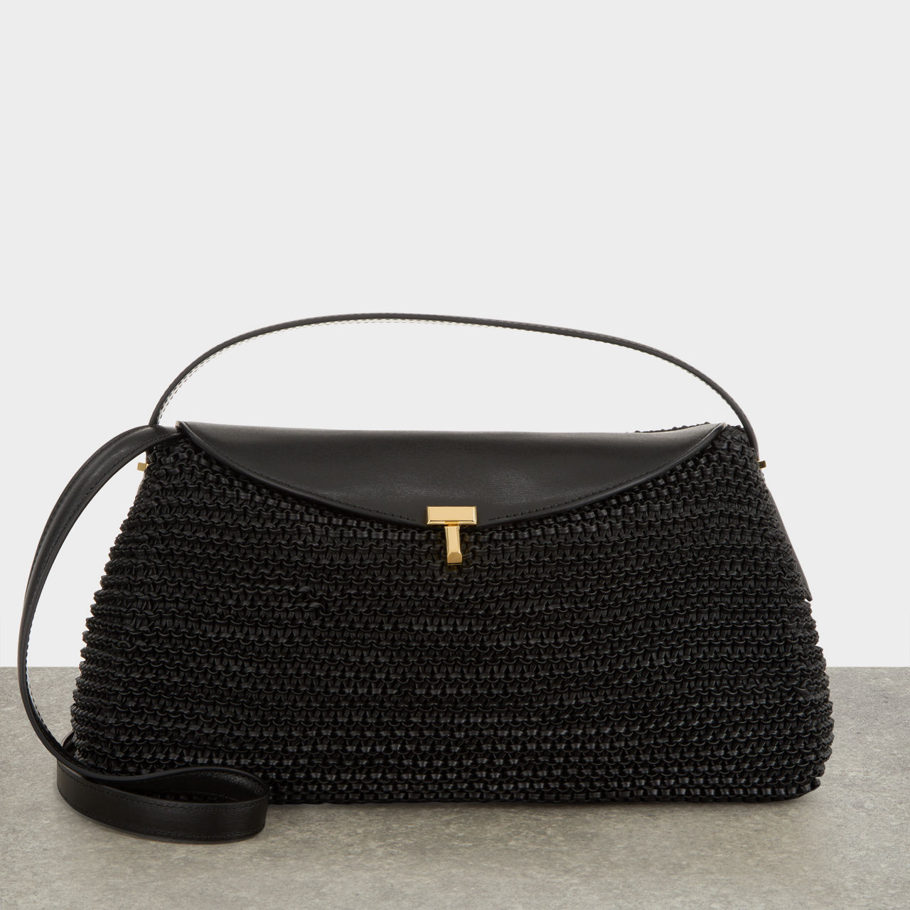 T-Lock Woven Top Handle Bag