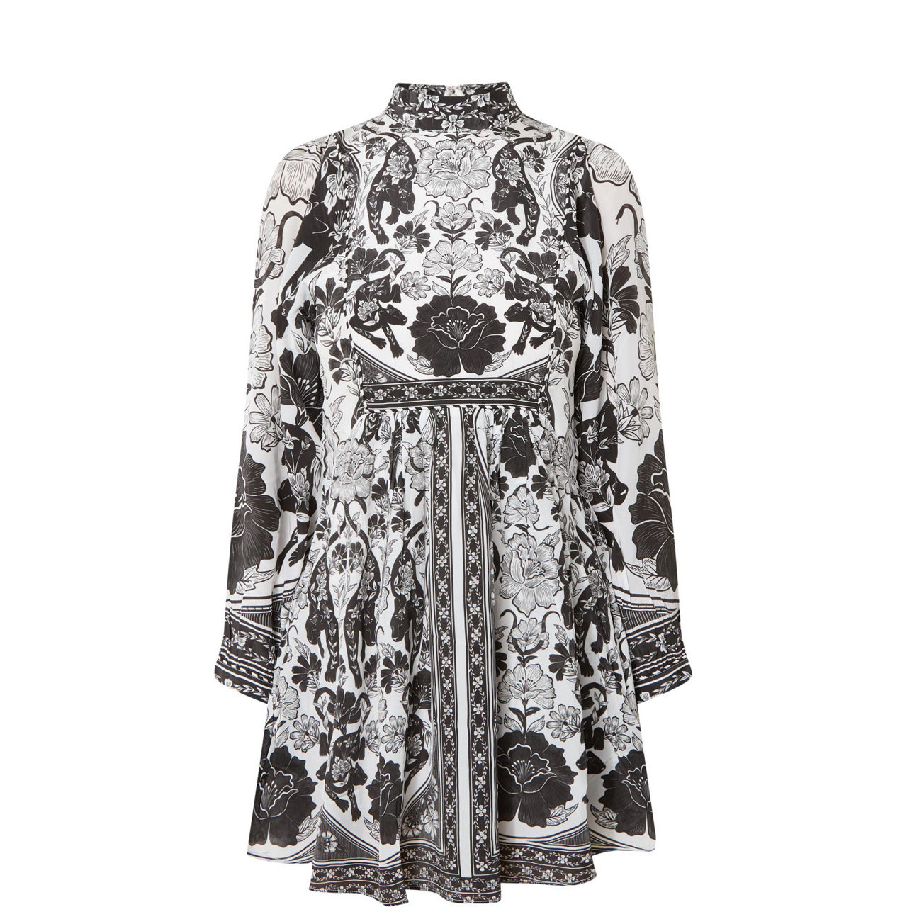 Floral Monochrome Mini Dress