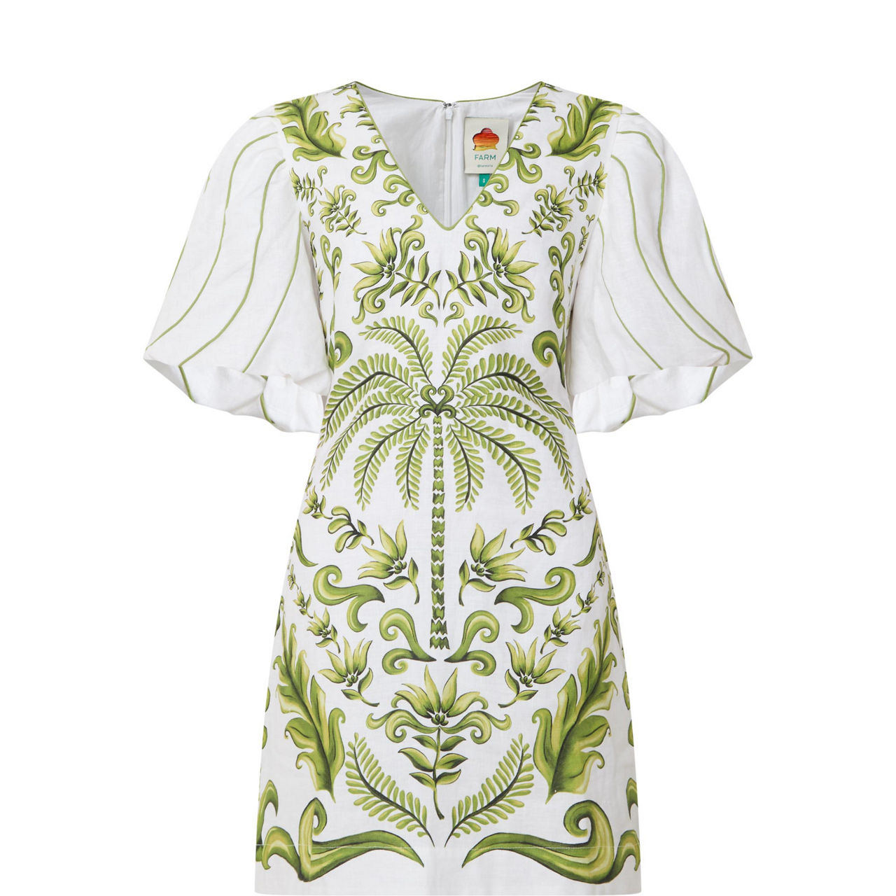 Milani Puff-Sleeve Printed Mini Dress