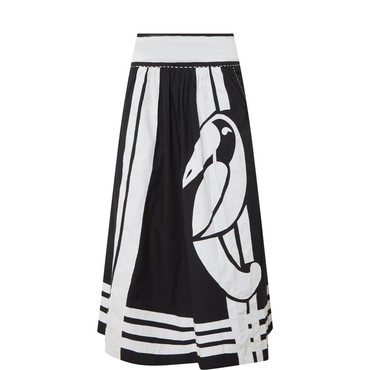 Monochrome Flared Skirt