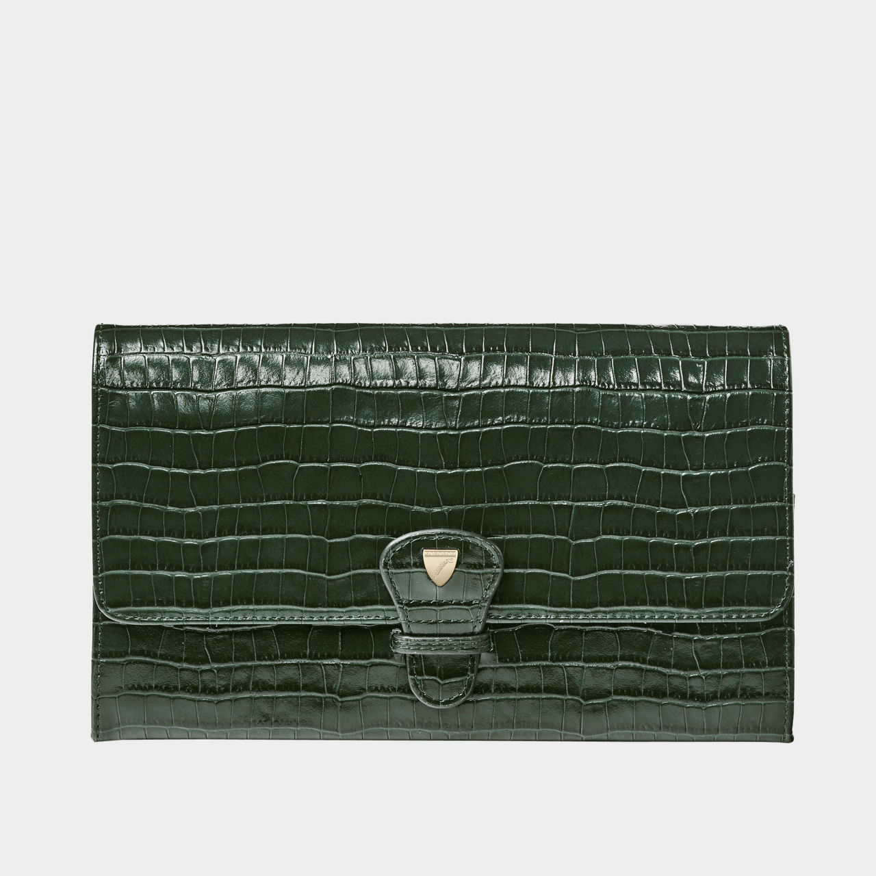 Classic Croc-Embossed Leather Travel Wallet