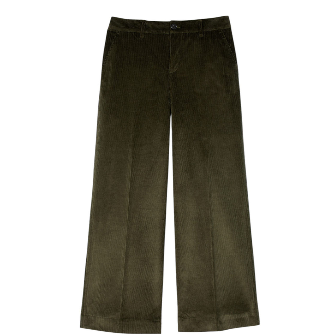 Nali High-Rise Wide Leg Velvet Trousers