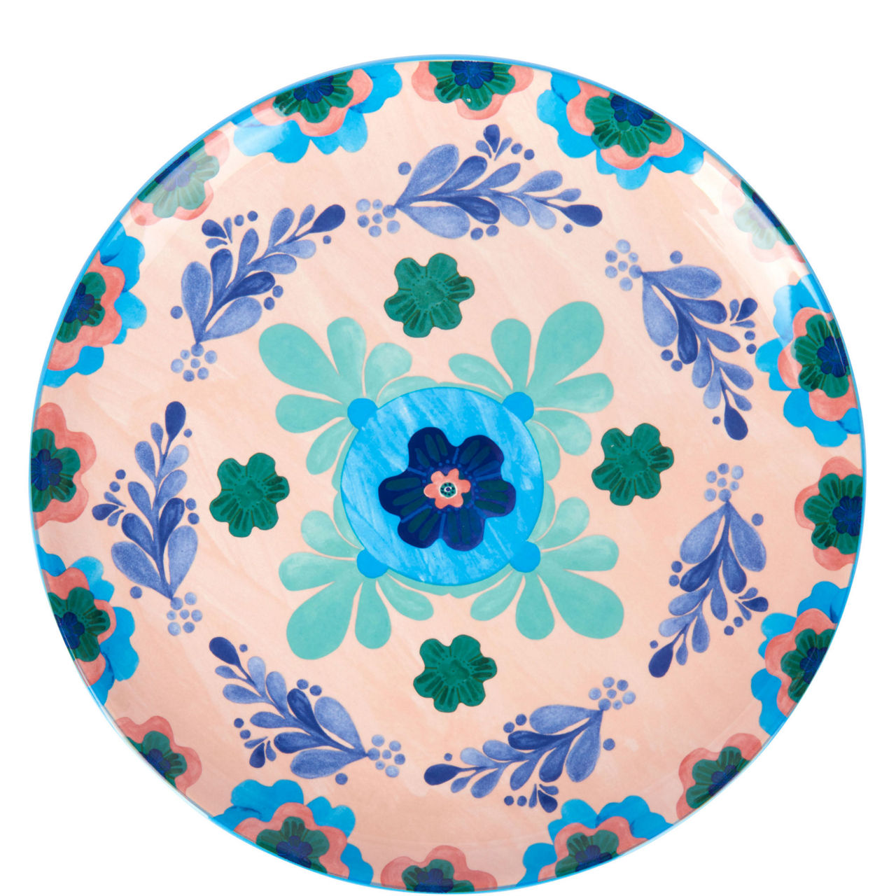 Majolica Round Peach Platter 36.5cm