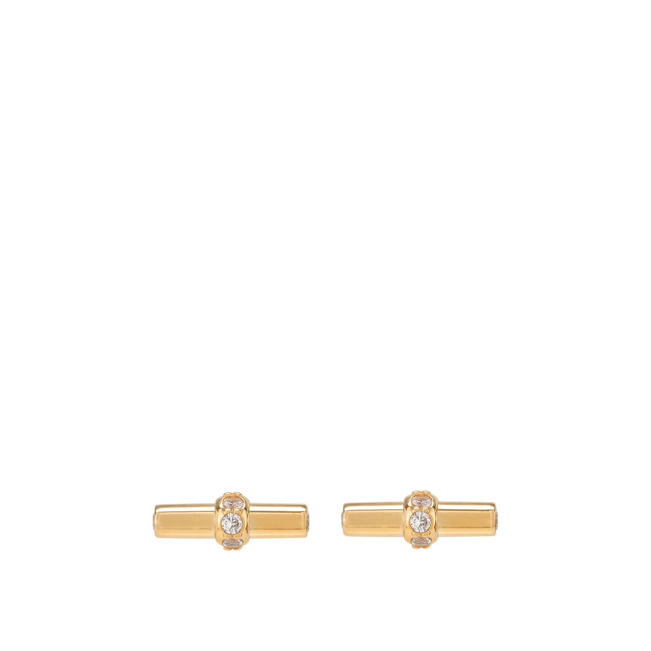 Jewelled Gold-Plated T-Bar Stud Earrings