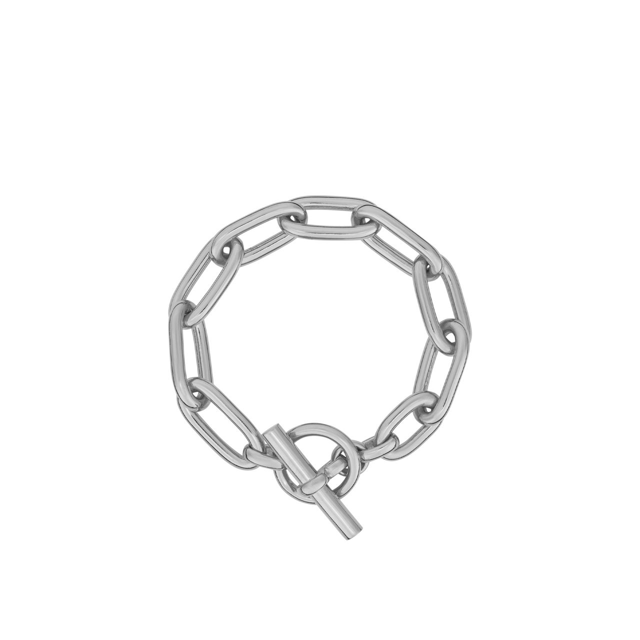 Medium Sterling Silver Oval Linked Bracelet
