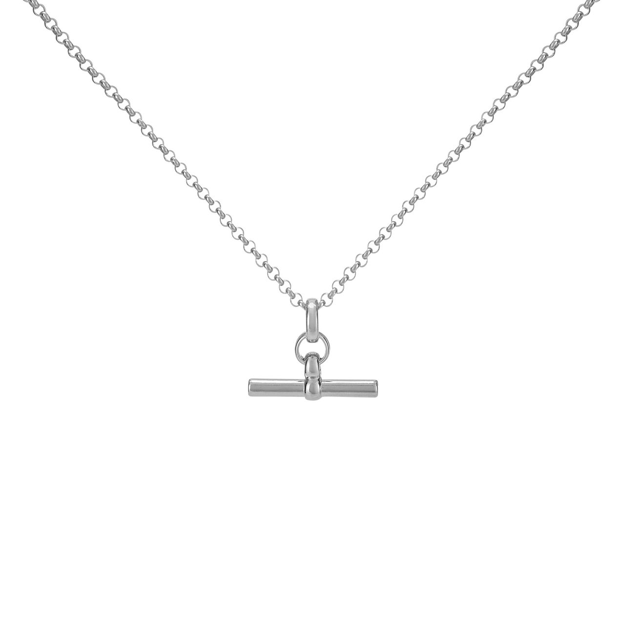 Small Sterling Silver T-Bar Belcher Chain Necklace