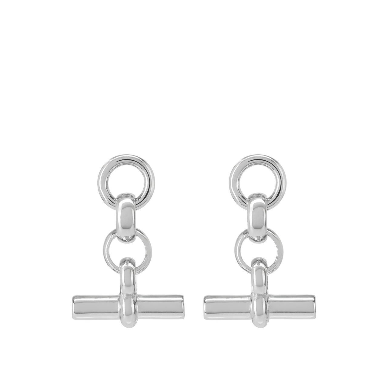 Sterling Silver T-Bar Stud Earrings