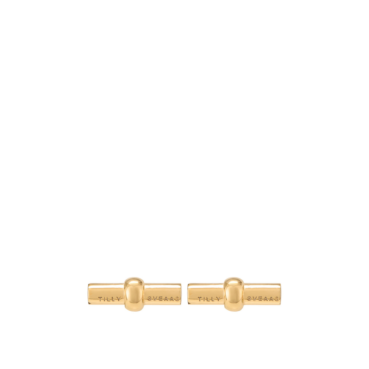 Gold-Plated T-Bar Stud Earrings